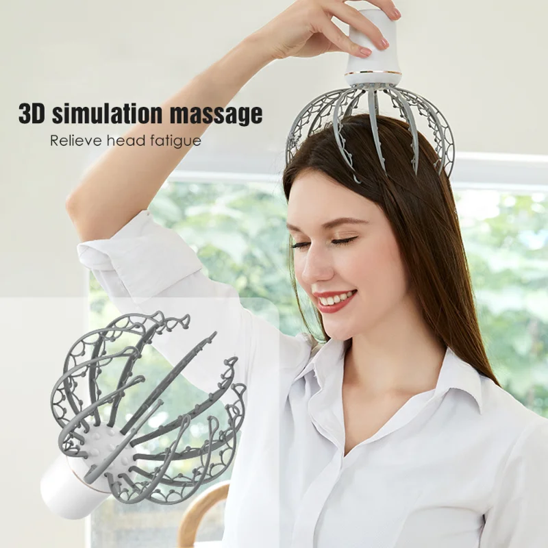 

Scalp Massager Electric Head Massager 12 Claws Vibration Scalp Massage for Scratcher Rechargeable Fatigue Stress Relief Relax