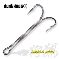 hunthouse fishing hooks 10 20 30 double hook high quality carbon steel fish hook sharp hooks 1 2 3 4 fishing tackle set