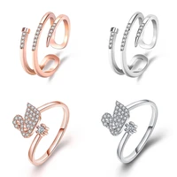 2022 new adjustable opening three layer multilayer nail ring aesthetic dating cute swan rings engagement for women accesories