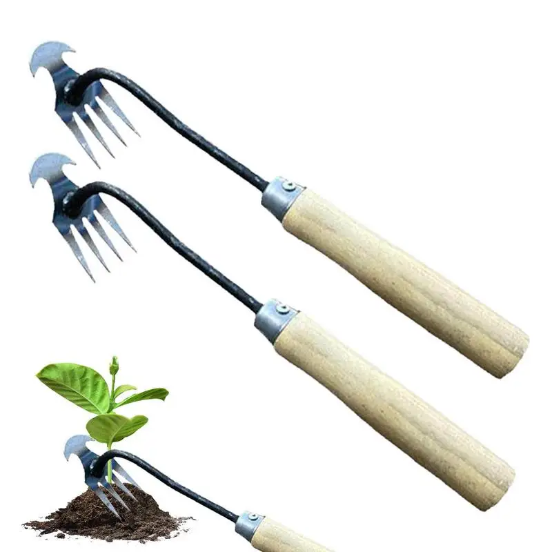 

Weeder Tool For Garden 4-Teeth Manual Weeding Puller Labor-Saving Hand Remover Tool For Easy Weed Removal Planting Digging