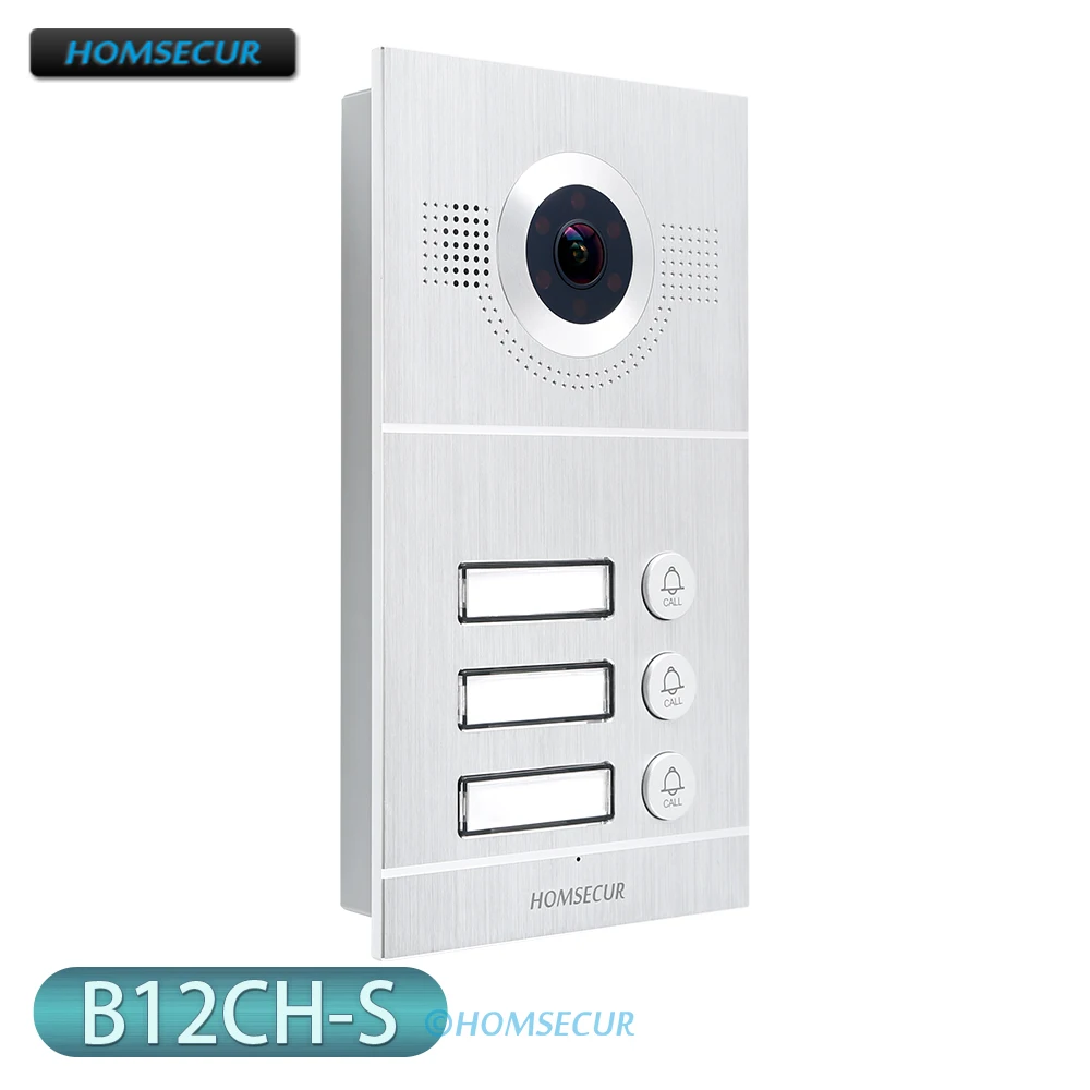 HOMSECUR HD B12CH-S Doorbell Camera Waterproof Wide View Angle Flush Mount For HDK 3-Apartment Video&Audio Smart Doorbell