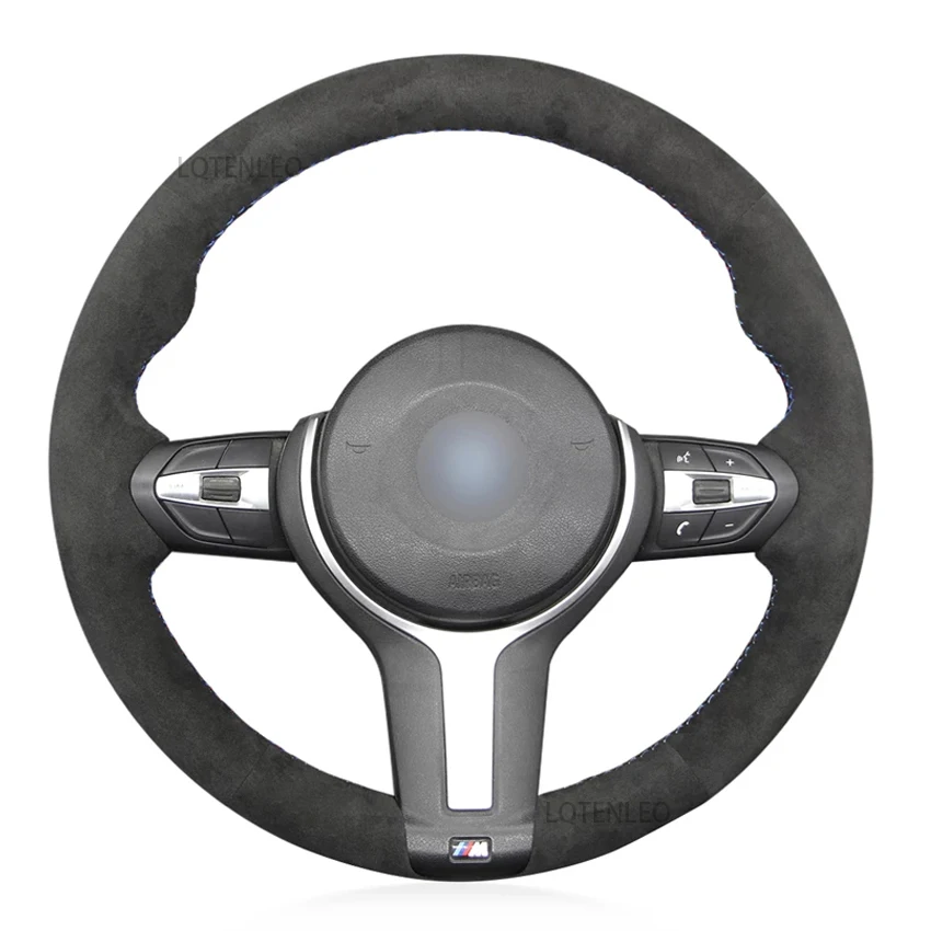 

Black Alcantara Car Steering Wheel Cover for BMW (M Sport) 4 Series 428i F32 F33 F36 2013-2019 5 Series F10 F11 F07 2013-2017
