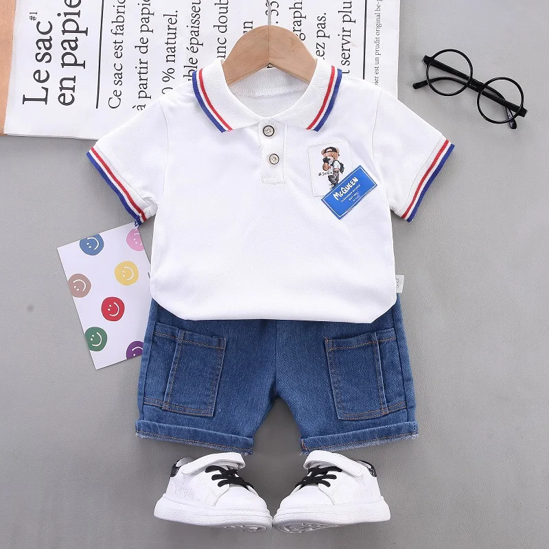 

IENENS Boys Clothing Sets Short Sleeves Polo-shirt + Shorts Children School Clothes Suits Outfits Summer Kids Costume 0-4Y