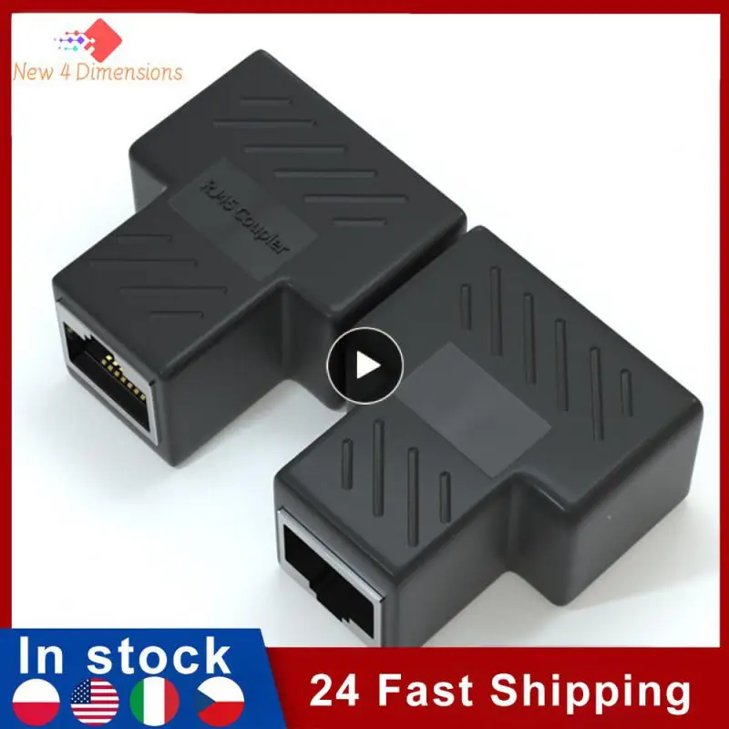 

Efficient High Speed Connector Network Three-way Head Adapter Rj45 Network Cable Pass-through Cable Converter Easy To Use