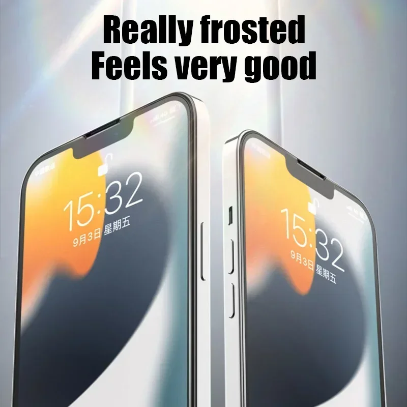Матовое закаленное стекло для iPhone защитная пленка экрана 2 шт. 11 12 13 14 15 16 Pro Max Plus