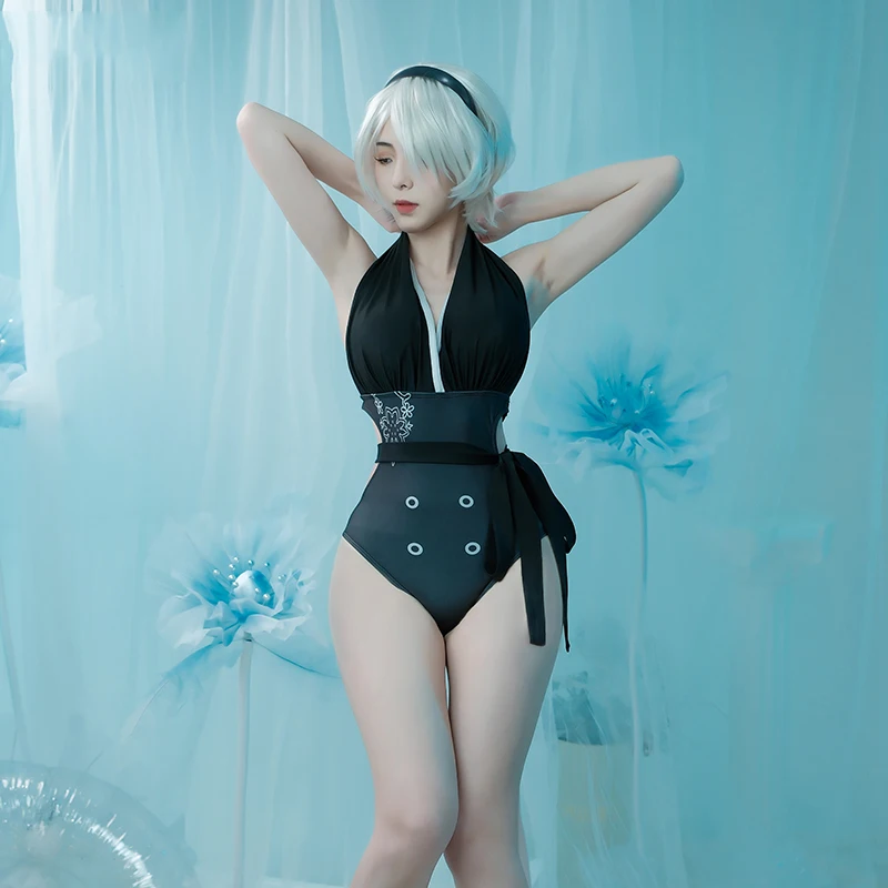 Костюм для косплея из игры NieR 2B одежда купания нейнера сексуальный черный