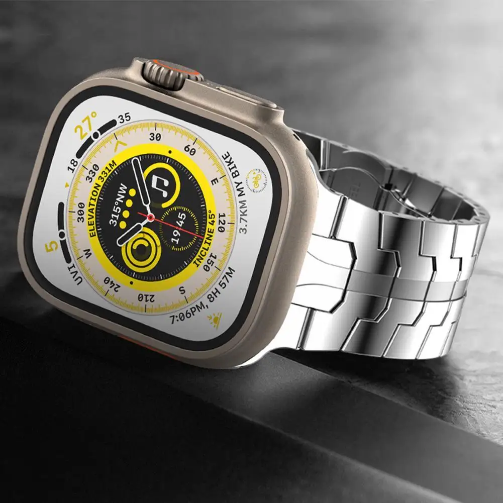 

Для 7se новый стальной металлический ремешок для Iwatch8 7 6 5 4 3 49 мм 45 мм 44 мм 42 мм 41 мм 40 мм браслет E3k6