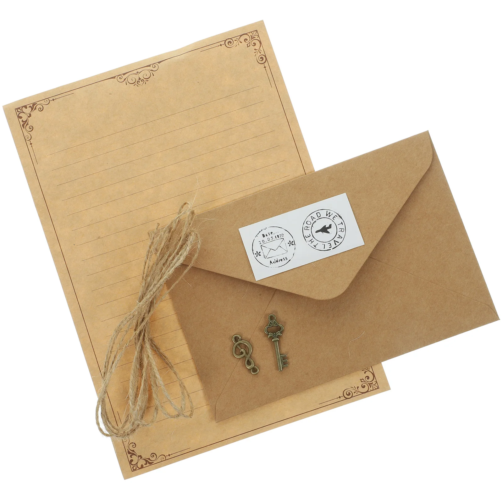 

Бумажные конверты Набор для письма, подарок, канцелярские товары для путешественников, канцелярские принадлежности, записная книжка, милый конверт для деловых отправлений в винтажном стиле