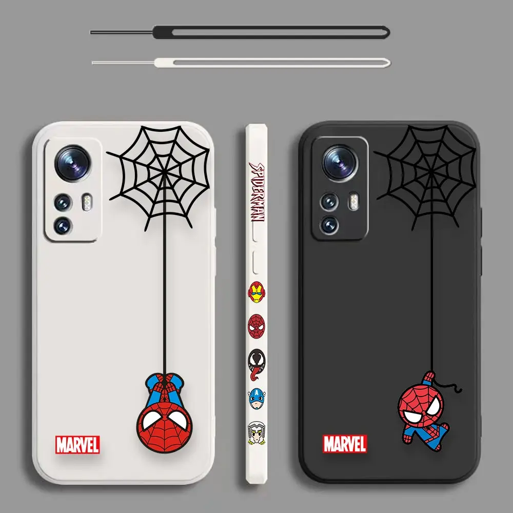 

Marvel Funny Spider Man Spider Web Cartoon Case For Xiaomi Mi 12T 12 11 11T 10 10T 10S 9SE 9 CC9 8SE 8 CC9E Lite Pro Ultra Funda