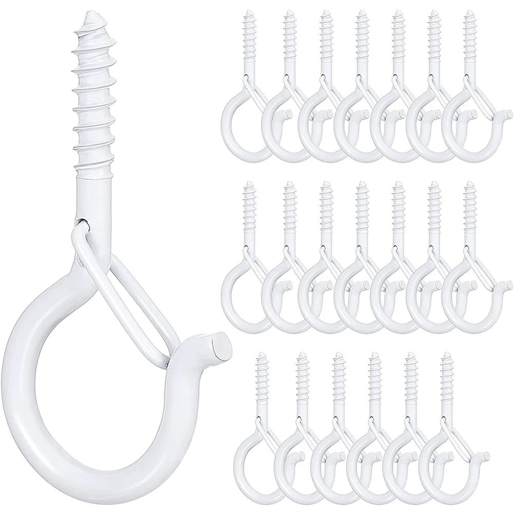

Q-Hanger Hooks Ceiling Q Screw Hook Screw Lights Hanger Christmas Lights Hanger Hook Ceiling Screw Hanger(20, White)