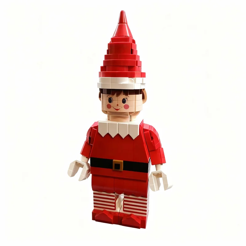 Фото 1064 детали MOC Сезонный Рождественский Непослушный Эльф Максифигурка Модель Игрушки Строительные Блоки Конструктор Рождественский Подарок DIY Идея Арт 3D №4