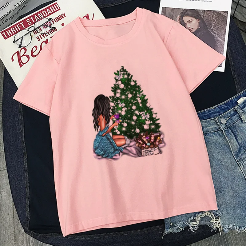

Fashion Women T-Shirt Warm Wishes New Year Merry Tee Shirt Christmas Tumblr Graphic T Shirt Female Tees Camisa Print T-shirts