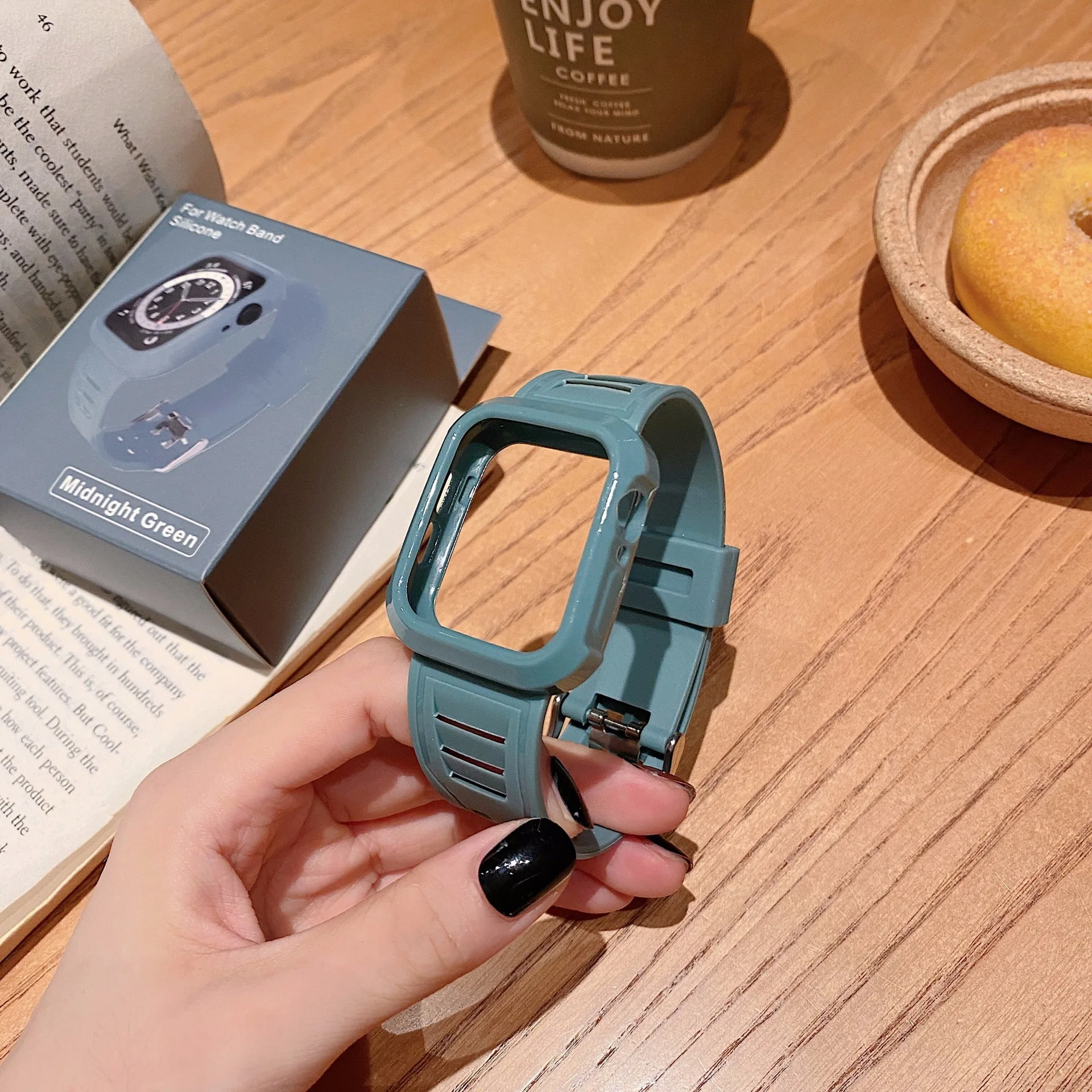 

Ремешок спортивный для Apple Watch 7 41 мм 45 мм, силиконовый браслет карамельных цветов 44 40 мм для iWatch 6 SE 5432 42 38 мм