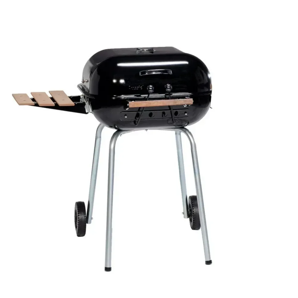 

Charcoal Grill with Side Table - Black