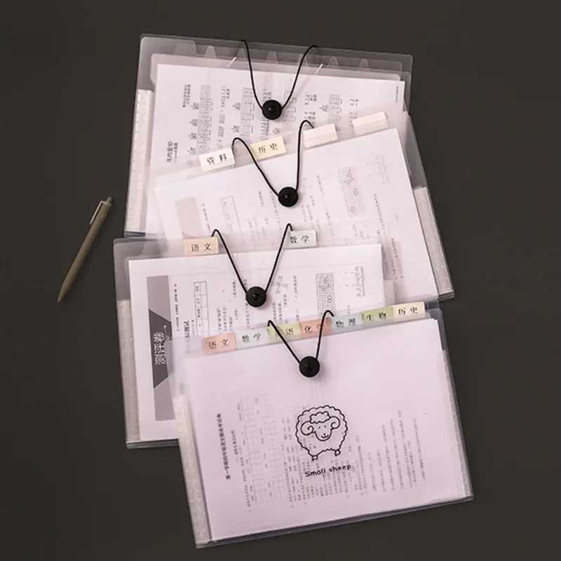 

12 Layers Transparent Insert File Folder A4 Document Bag Expanding Wallet Folder Holder Organizer for School Office Stationery