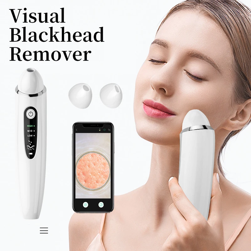 

Intelligent Visual Blackhead Remover With Camera Electric Acne Pimple Extractor WIFI 20X Visual Facial Pore Vacuum Cleanser USB