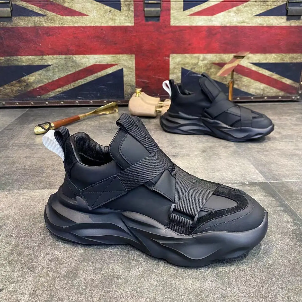 Модные повседневные мужские кроссовки на платформе дышащая спортивная обувь для