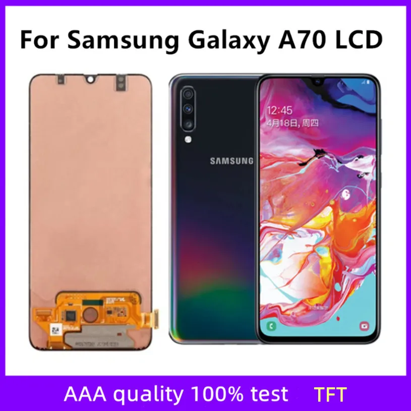 ЖК-дисплей 6,7 дюймов с регулируемой яркостью для Samsung Galaxy A70, A705, A705F, цифровой преобразователь сенсорного экрана