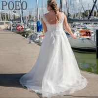 plus size wedding dress a line lace appliques sleeveless backless for women vestidos de noiva bride gowns dresses