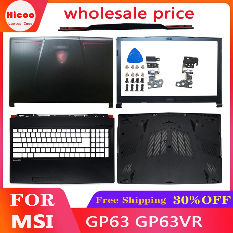 Новая задняя крышка для ноутбука MSI GP63 GP63VR/передняя рамка/петли/Упор для рук/Нижняя зеркальная Верхняя деталь 3077C1A213HG017, Черная