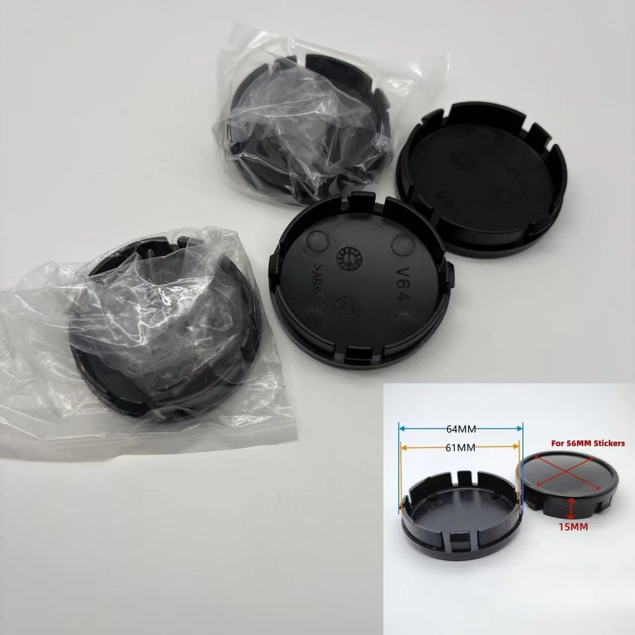 

4 шт. 64 мм (I.D 61 мм) ABS черный/серебристый колпаки для колес автомобиля автомобильные аксессуары колпаки обода колпаки крышка ступицы замена