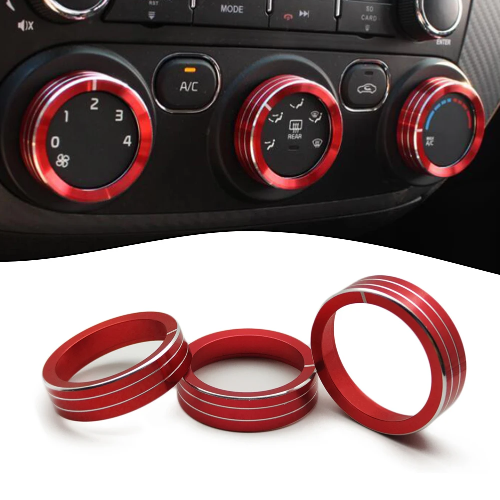 

Brand New Durable High Quality Knob Cover Parts & Accessories 3PACK 3PCS Aluminum Center For Kia Forte 2014-2018