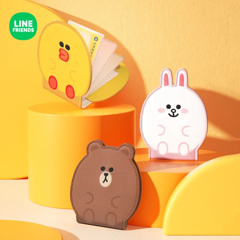 

Кожаный чехол линия друзья Kawaii аниме мультфильм коричневый для водительского удостоверения автомобиля клипса четыре сезона общую карту че...