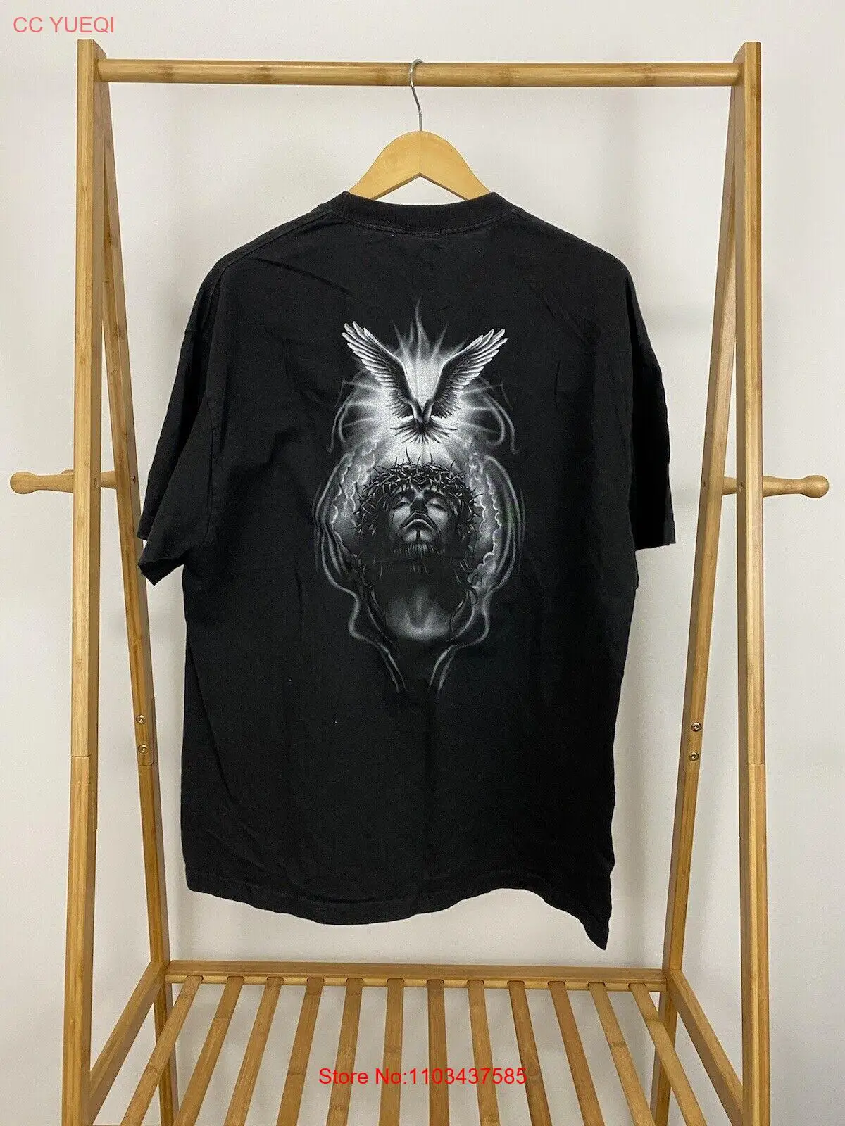 VTG ODM футболка с коротким рукавом изображением Иисуса голубей Бога Кристиана