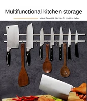 magnetic knife bar with metal hooks multipurpose use wall mount knife holder kitchen utensil holder magnetic tool holder