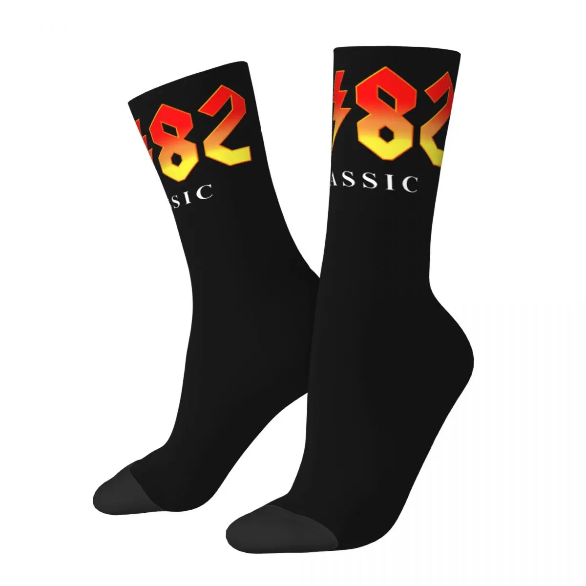 

Crazy Design 40th Birthday Gift Rockin Since 1982 Rock Skateboard Socks Polyester Middle Tube Socks for Unisex Breathable
