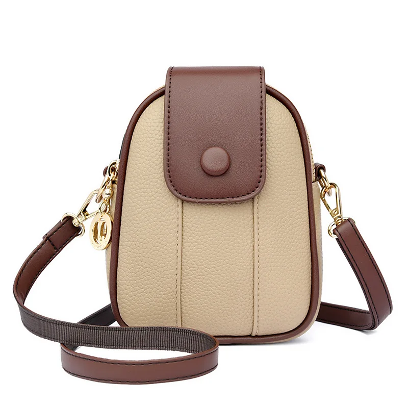 

Fashion Women's Shoulder Bags Vertical Square Pu Leather Mini Purse Cover Magnetic Buckle Mobile Square Bag For Female