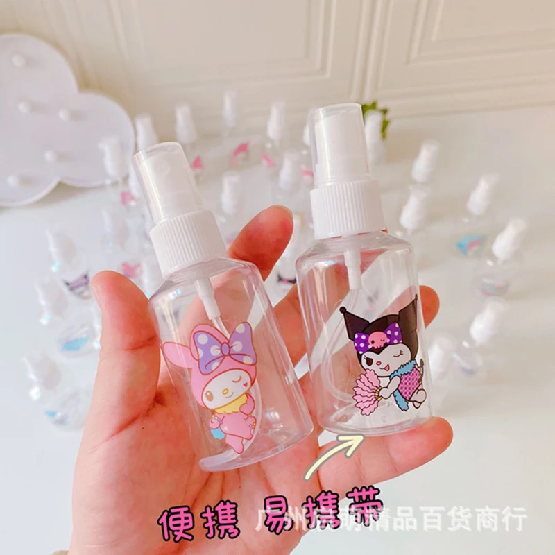 50Ml Sanrios Anime Kuromi Melody Cinnamoroll Transparent Spray Bottle Kawaii Alcohol Disinfectant Portable Perfume Gift - купить по