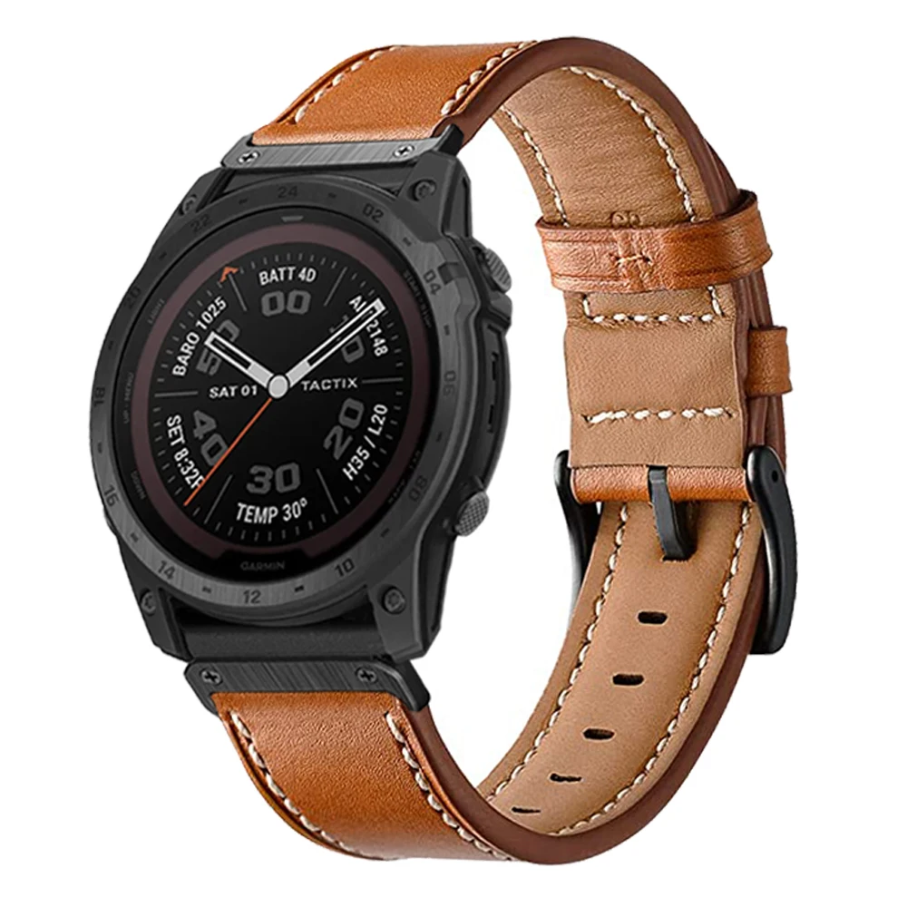 

Leather 26mm 22mm Smart Watch Band For Garmin Fenix 7 7X 5X 5Plus 6 6X Pro 3 HR QuickFit Release Approach S62/S60 Correa Straps