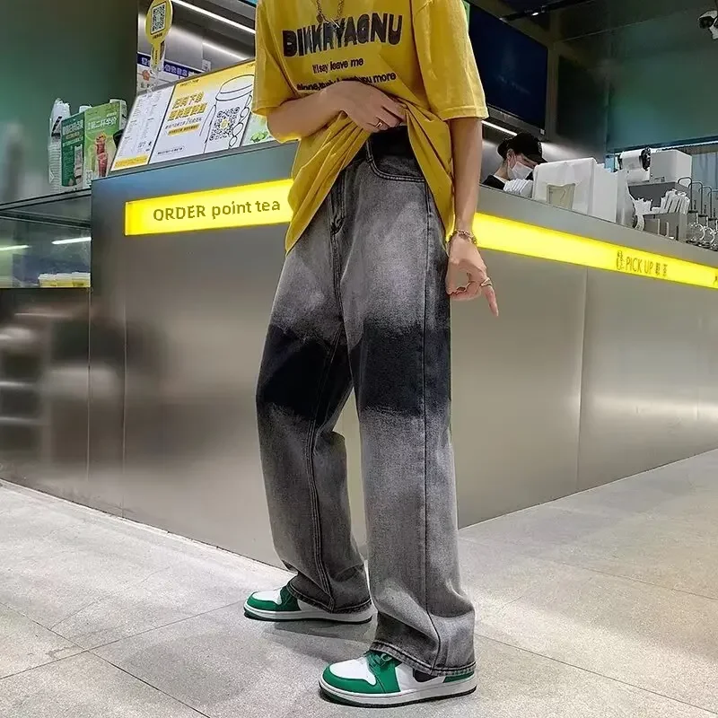 Джинсы мужские из вискозы тонкие высококлассные драпированные модные брендовые