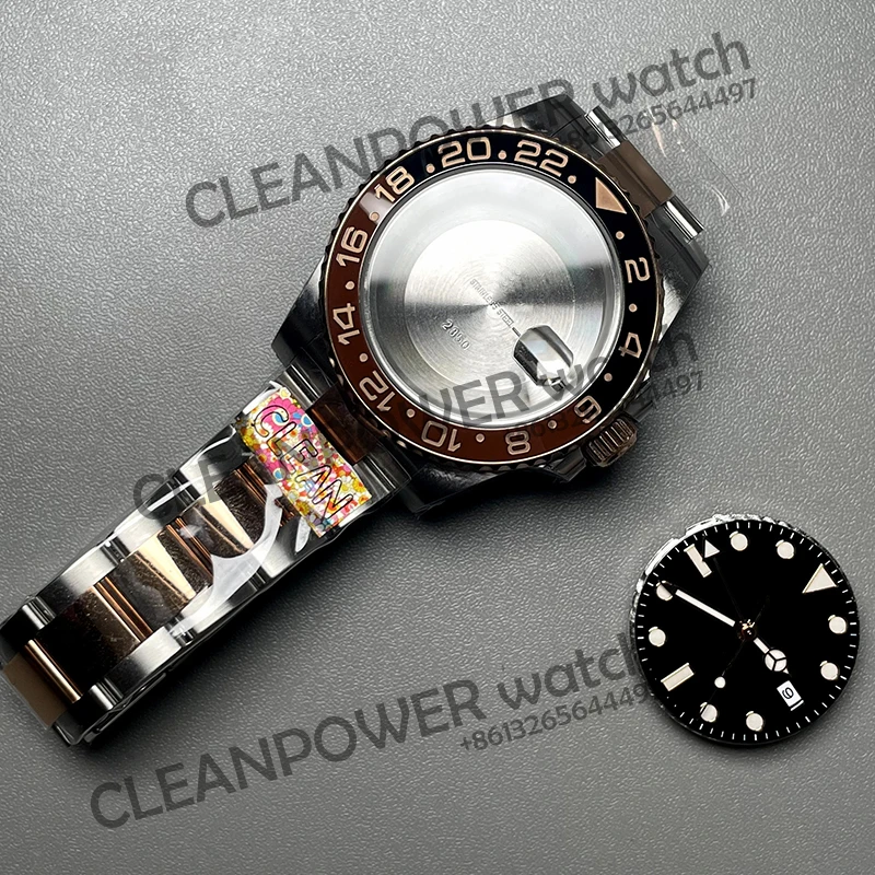 

Часы Clean Factory розовое золото два тона 904L стальной чехол 40 мм GMT-Master II 126711 VR3186 механизм супер идеальный продукт готовый продукт часы
