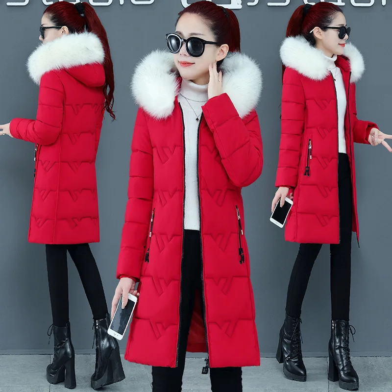 Winter Jacket Women New 2022 Winter Warm Down Jacket female Long Parkas Artificial Fur Collar Big Women Winter Coat