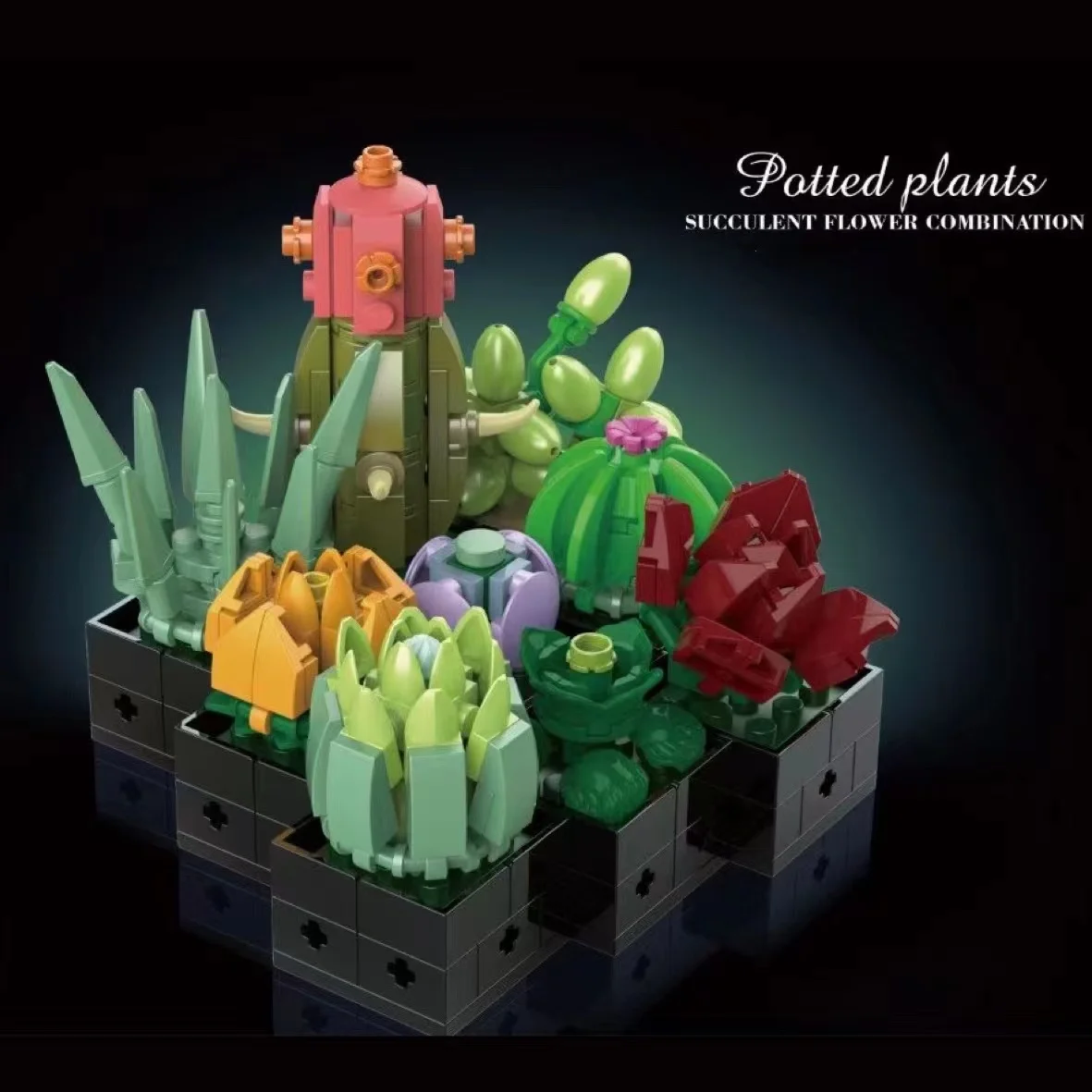 

Moc 393pcs Immortal Flower Potted Ornaments Succulents Model Building Blocks Bricks Diy Moc Assembly Toys For Girls Gift