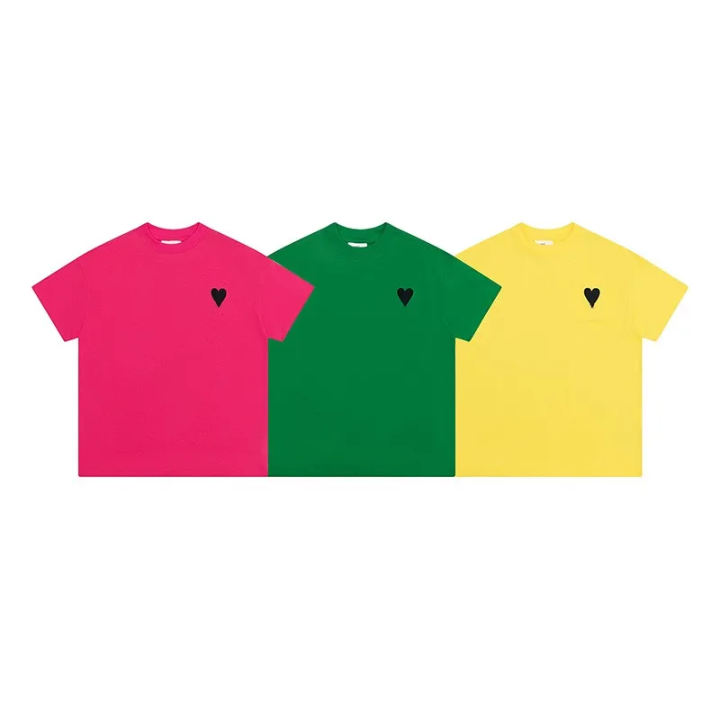 

EAEOVNI 2023 Summer A Letter Embroidery Love Korean Fashion Men's Short Sleeve Cotton Loose Crewneck T-shirt Unisex