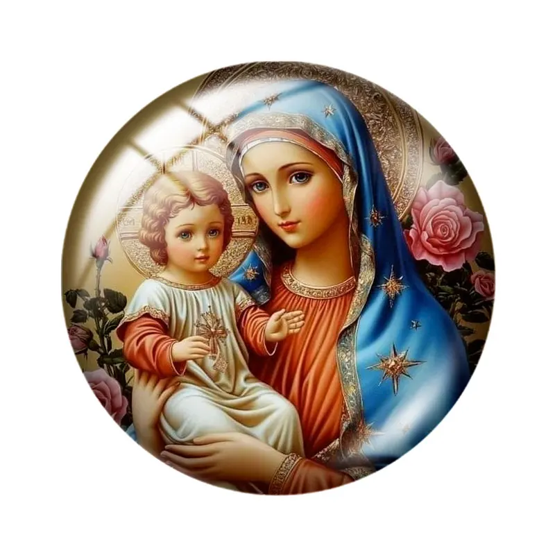 Фото Акварель Рождественская сцена Clipart 12 мм/18 мм/20 мм/25 мм Круглый фотостекло кабошон демонстрационная плоская задняя часть Изготовление выводов №2