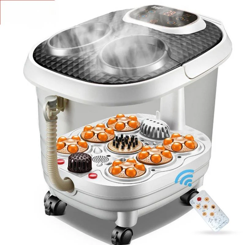 Full automatic electric fumigation foot care bucket constant temperature heating bubble pedicure basin household massage barrel