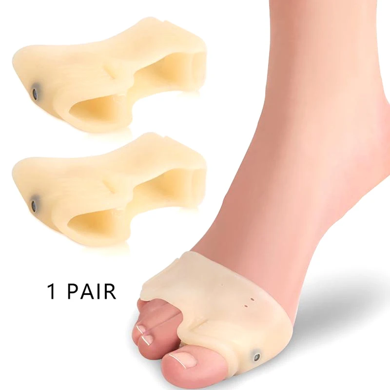 

1 пара магнитный выпрямитель большого пальца ноги защита от вальгусной деформации пальцев ног силиконовый гелевый разделитель пальцев ног Блокировка большого пальца ноги регулирующие подушечки для ног