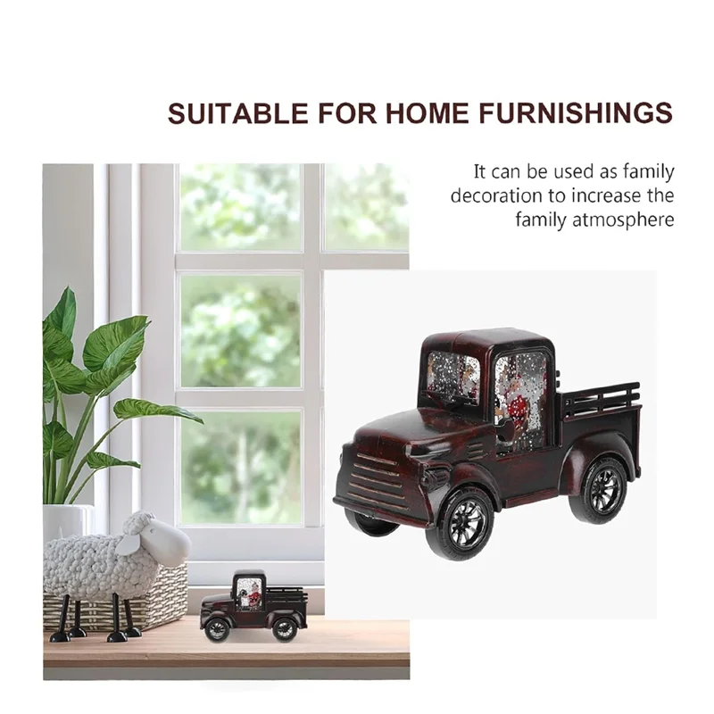 Ночник Санта-Снежный Шар Винтаж Грузовик Рождественский Настольный Фонарь