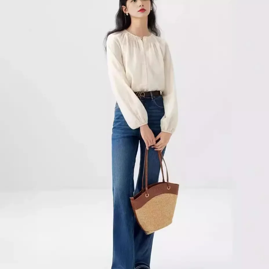 Женский винтажный Романтический костюм новый стильный топ с перевернутыми