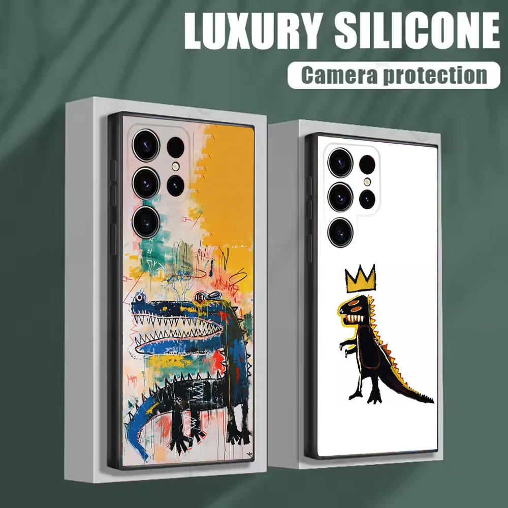 Чехол для телефона B-BasquiatS-S Art Samsung S25 S24 S21 S22 S23 S30 Ultra S20 Plus Fe Lite Note 10 черных мягких