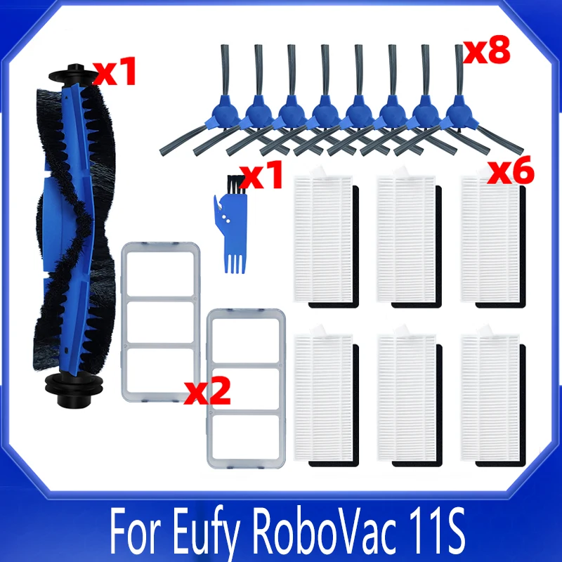 

Replacement for Eufy Robovac 11S Plus 35C 30 30C 15C 12 25C Robot Vacuum Main Roller Side Brush Pre Filter Hepa Strainer Spare