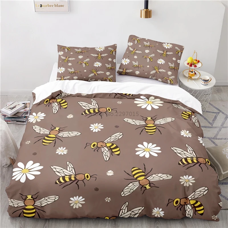 

Crown Honeybee Printed 3d Bedding Set Art Pattern Home Decor Duvet Cover Sets Pillowcase Twin Full Queen King Size