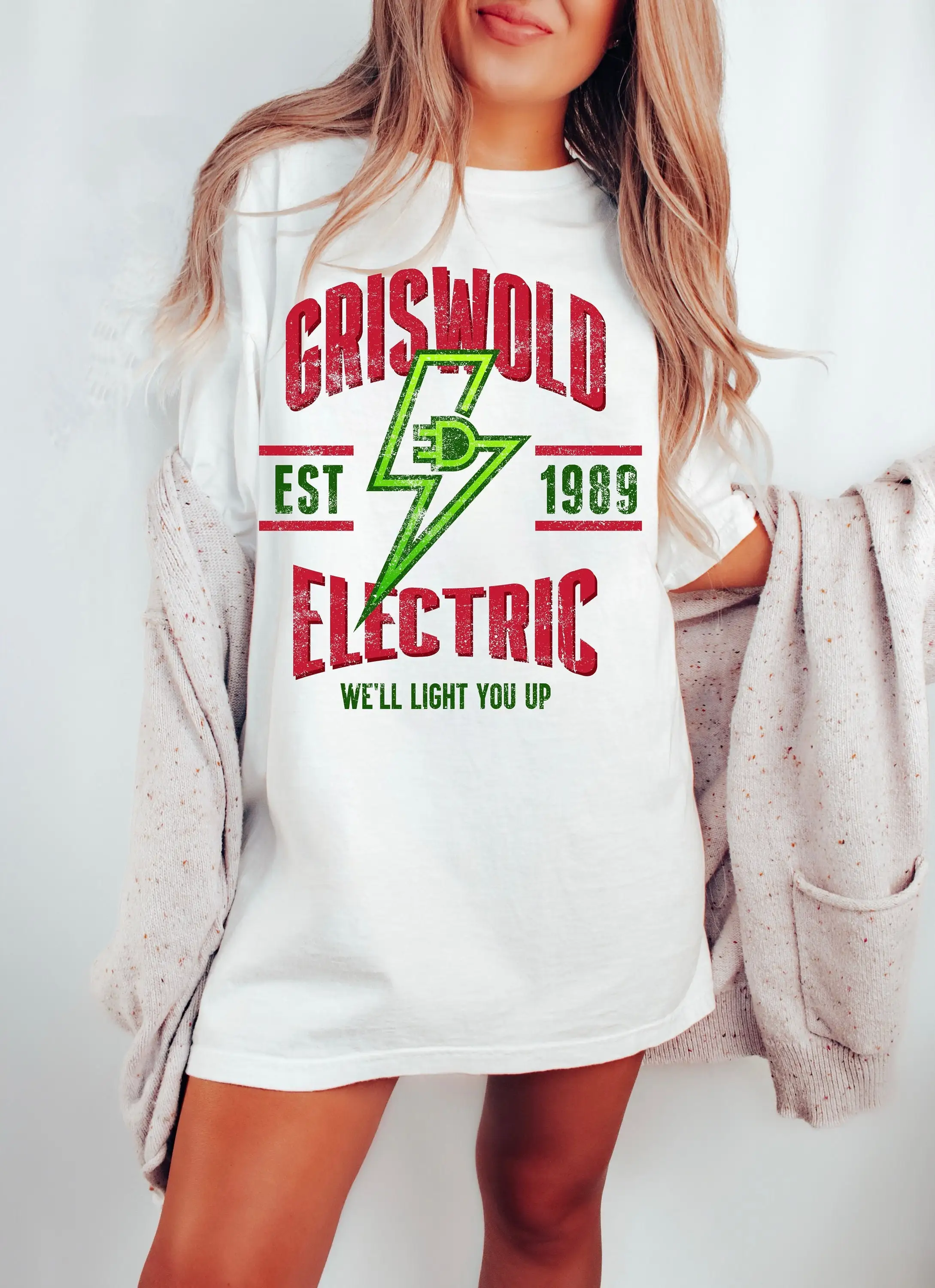 Комфортные цвета винтажная футболка Griswold 1989 года рождественская большого