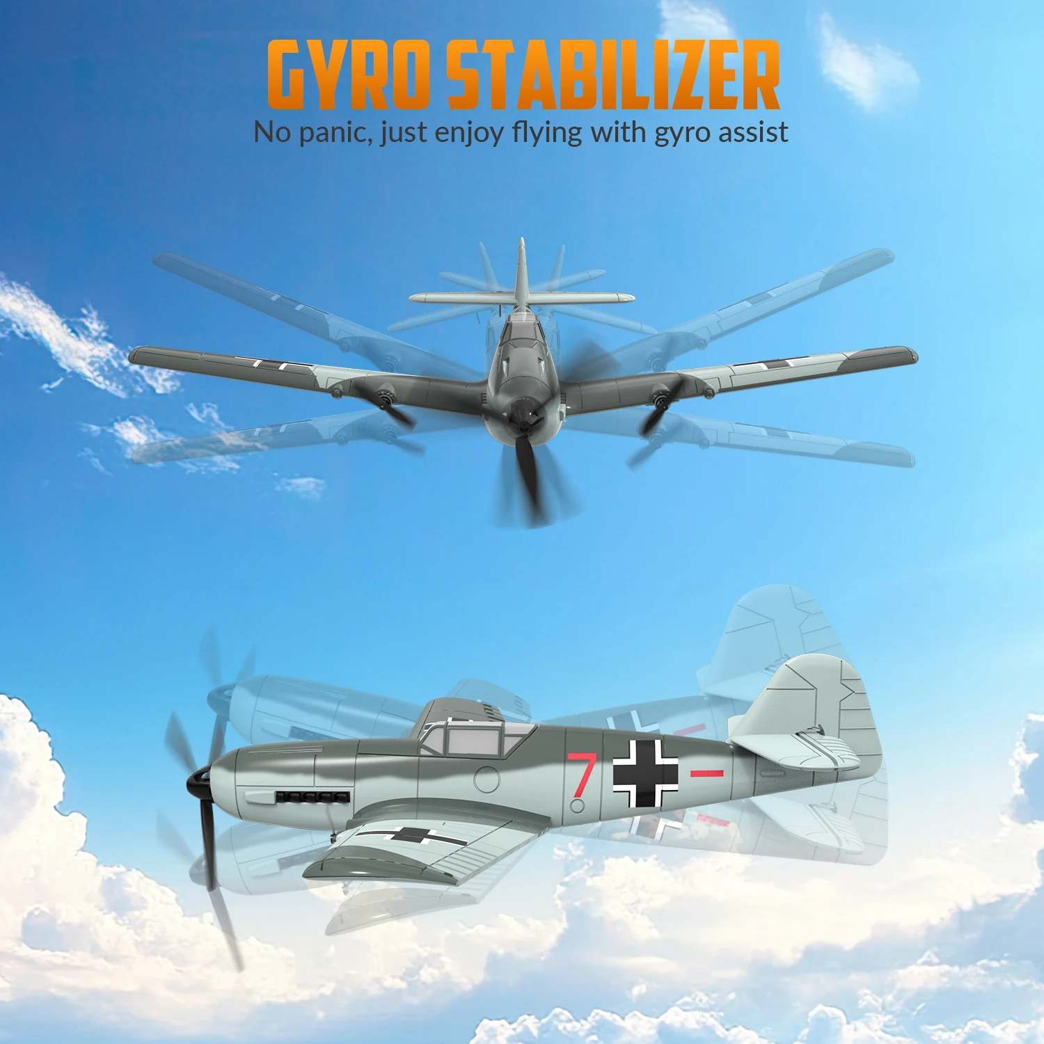 Фото VOLANTEXRC FW190 RC самолет 2,4G 3CH умный баланс EPP планер истребитель 400 мм фиксированный участок с 6-осевым гироскопом стабилизатор RTF планер №2