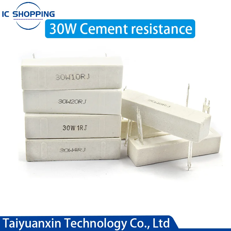 

30W Cement Ceramic Power Resistance 5% 0.5-300R 1.2 2 2.5 3 4 5 6 8 10 12 15 20 22 25 30 47 50 68 82 100 120 150 180 200 220Ohm