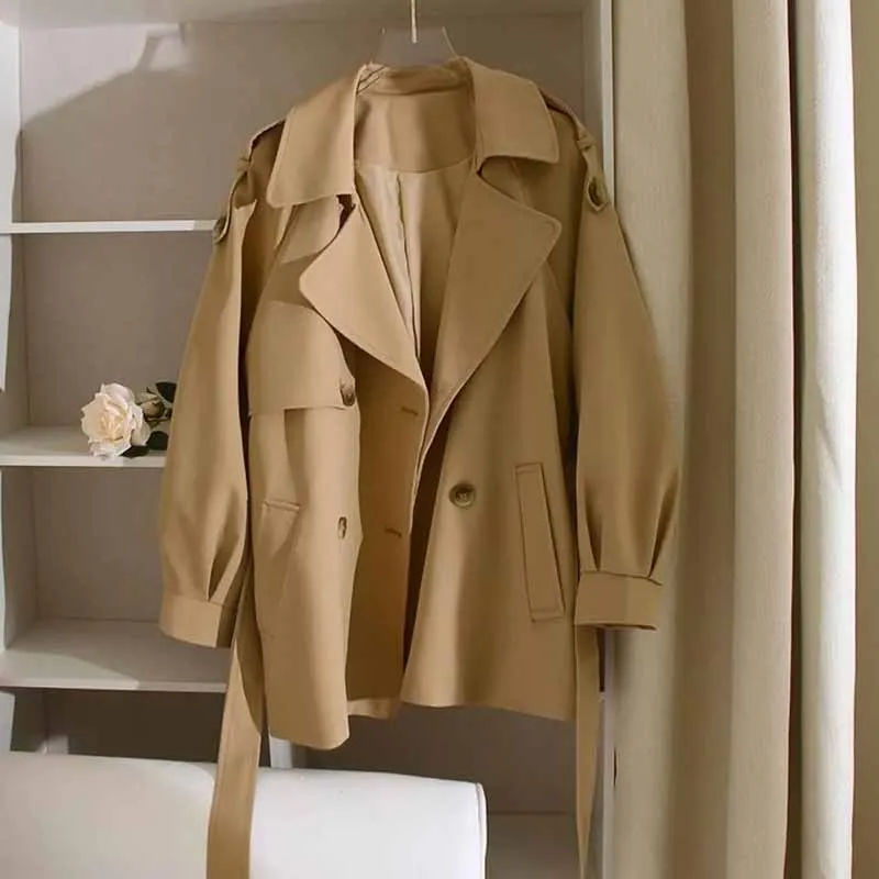 Корейская весенне-осенняя женская ветровка на подкладке новая свободная